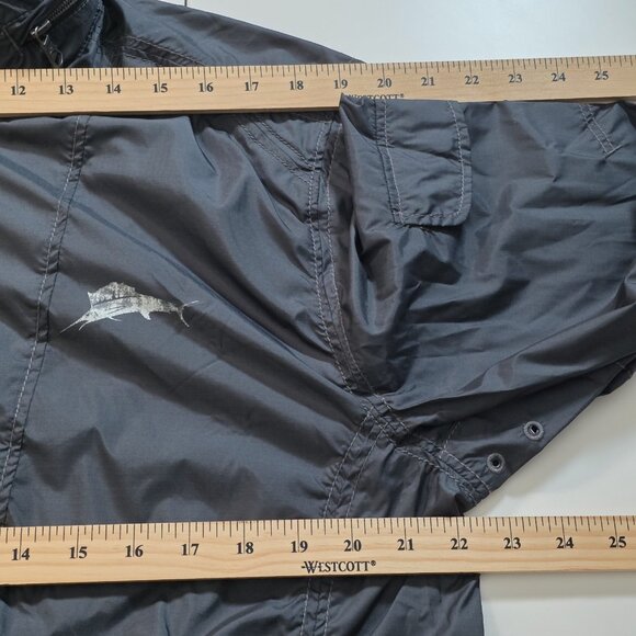 Tommy Bahama Windbreaker Half Zip Jacket Men M Navy Anorak LS Hood Preppy Nautic - Picture 5 of 16